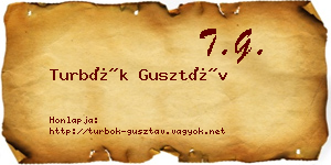 Turbók Gusztáv névjegykártya